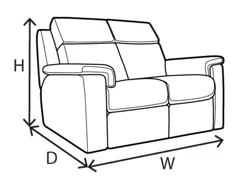 SMALL SOFA ELEC REC DBL WITH HEADREST AND LUMBAR WITH USB
