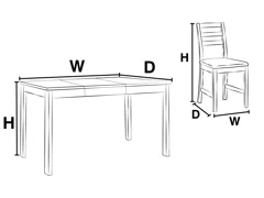 EXTENDING DINING TABLE & 6 GREY NIKOLA DINING CHAIRS